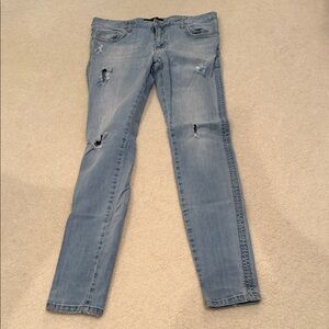 Represent Men’s Skinny Light Blue Distressed Jeans Size: 34